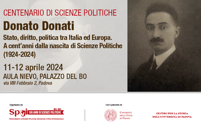 Collegamento a Donato Donati Stato, diritto, politica tra Italia ed Europa. A cent’anni dalla nascita di Scienze Politiche (1924-2024)