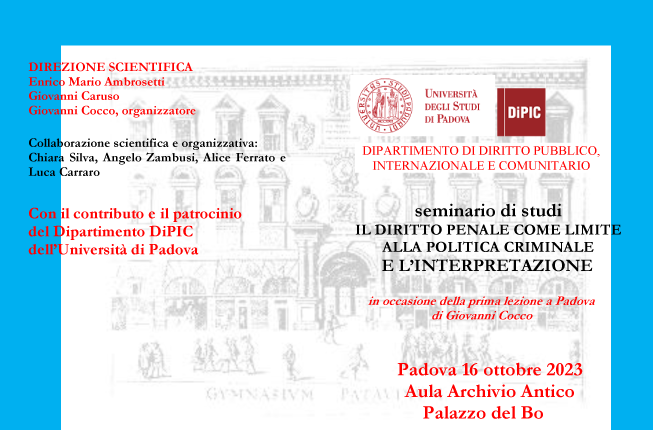 Collegamento a IL DIRITTO PENALE COME LIMITE ALLA POLITICA CRIMINALE E L’INTERPRETAZIONE