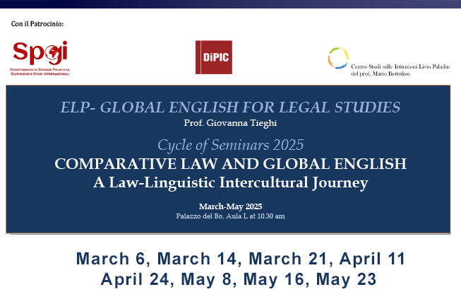 Collegamento a COMPARATIVE LAW AND GLOBAL ENGLISH - A Law-Linguistic Intercultural Journey